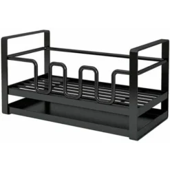 Porte Eponge Evier Cuisine Organisateur, Rangement Evier Cuisine Pour Brosse De Nettoyage, Porte-savon, égouttoir Avec Plateau De Drainage, Multifonction, Noir