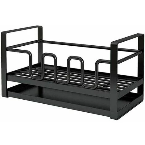 Porte Eponge Evier Cuisine Organisateur, Rangement Evier Cuisine Pour Brosse De Nettoyage, Porte-savon, égouttoir Avec Plateau De Drainage, Multifonction, Noir 1 Porte Eponge Evier Cuisine Organisateur, Rangement Evier Cuisine Pour Brosse De Nettoyage, Porte-savon, égouttoir Avec Plateau De Drainage, Multifonction, Noir