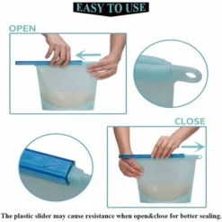 Boite De Stockage　Sac De Stockage D'aliments En Silicone Réutilisable, Fruits, Légumes, Viande (Lot De 4) -Promos Gout Cuisine Boutique 96339593 3