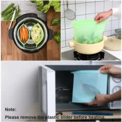 Boite De Stockage　Sac De Stockage D'aliments En Silicone Réutilisable, Fruits, Légumes, Viande (Lot De 4) -Promos Gout Cuisine Boutique 96339593 4