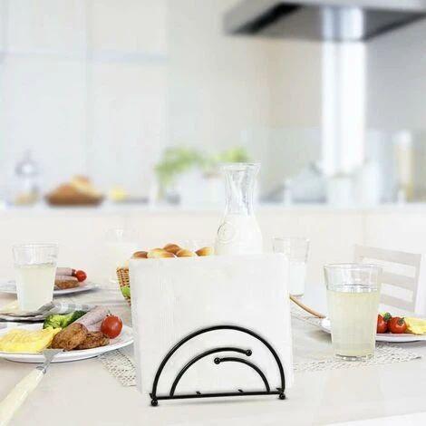 Porte-serviettes De Table, Tables Dîner Serviettes Porte Noir Porte Serviette Table Distributeur De Serviettes En Papier Métal Serviettes Support Pour Comptoir De Cuisine Table à Manger 4 Porte-serviettes De Table, Tables Dîner Serviettes Porte Noir Porte Serviette Table Distributeur De Serviettes En Papier Métal Serviettes Support Pour Comptoir De Cuisine Table à Manger – Image 4