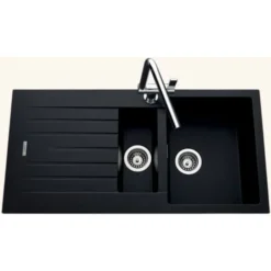 Évier Granit Noir ALBEY 1 Bac 1/2 - 1 égouttoir