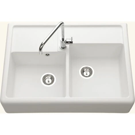 Évier Timbre D'office Granit Blanc Cassé Kümbad KIWI 2 Bacs 1 Évier Timbre D'office Granit Blanc Cassé Kümbad KIWI 2 Bacs