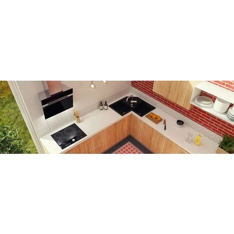 Evier D'angle Granit Noir Kümbad VOZ 2 Bacs 4 Evier D'angle Granit Noir Kümbad VOZ 2 Bacs – Image 4