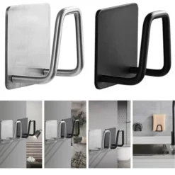 Organisateur évier Support D'éponges De Cuisine éponges D'évier Auto-adhésives égouttoir De Séchage 304 Support De Rangement En Acier Inoxydable Accessoires D'évier De Cuisine