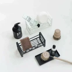 Porte Eponge Evier Cuisine Organisateur, Rangement Evier Cuisine Pour Brosse De Nettoyage, Porte-Savon, Égouttoir Avec Plateau De Drainage, Multifonction, Noir 8 Porte Eponge Evier Cuisine Organisateur, Rangement Evier Cuisine Pour Brosse De Nettoyage, Porte-Savon, Égouttoir Avec Plateau De Drainage, Multifonction, Noir -Promos Gout Cuisine Boutique 97447476 4