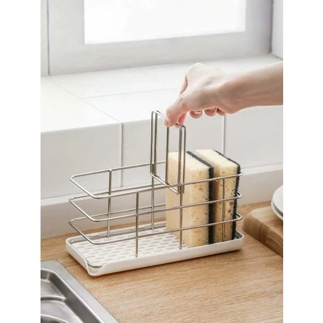 Porte-éponge En Acier Inoxydable 304, Multifonctionnel Pour évier De Cuisine, Organisateur D'évier, Plateau égouttoir à Vaisselle, Porte-savon, Panneau De Suspension Réglable 2 Porte-éponge En Acier Inoxydable 304, Multifonctionnel Pour évier De Cuisine, Organisateur D'évier, Plateau égouttoir à Vaisselle, Porte-savon, Panneau De Suspension Réglable – Image 2
