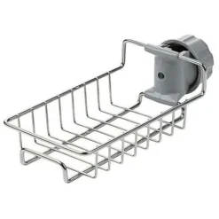 Support D'éponge De Support De Rangement De Robinet, Organisateur De Caddie D'évier Pour Accessoires De Cuisine Et De Salle De Bain, Support De Rangement Suspendu En Acier Inoxydable