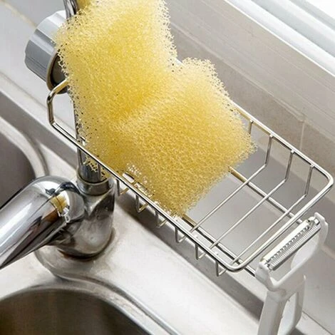 Support D'éponge De Support De Rangement De Robinet, Organisateur De Caddie D'évier Pour Accessoires De Cuisine Et De Salle De Bain, Support De Rangement Suspendu En Acier Inoxydable 5 Support D'éponge De Support De Rangement De Robinet, Organisateur De Caddie D'évier Pour Accessoires De Cuisine Et De Salle De Bain, Support De Rangement Suspendu En Acier Inoxydable – Image 5
