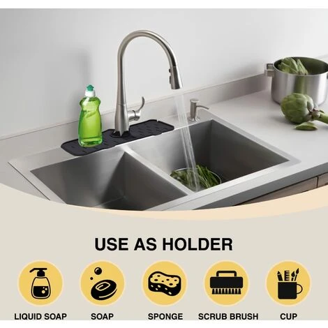 Tapis De Robinet En Silicone, Pare-éclaboussures Pour évier De Cuisine, Plateau Anti-gouttes Pour Poignée De Robinet En Silicone, Attrape-éclaboussures Absorbant Pour Robinet 3 Tapis De Robinet En Silicone, Pare-éclaboussures Pour évier De Cuisine, Plateau Anti-gouttes Pour Poignée De Robinet En Silicone, Attrape-éclaboussures Absorbant Pour Robinet – Image 3