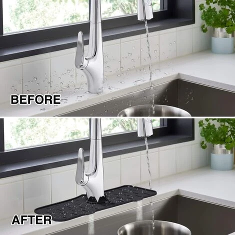 Tapis De Robinet En Silicone, Pare-éclaboussures Pour évier De Cuisine, Plateau Anti-gouttes Pour Poignée De Robinet En Silicone, Attrape-éclaboussures Absorbant Pour Robinet 4 Tapis De Robinet En Silicone, Pare-éclaboussures Pour évier De Cuisine, Plateau Anti-gouttes Pour Poignée De Robinet En Silicone, Attrape-éclaboussures Absorbant Pour Robinet – Image 4