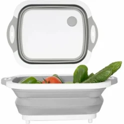 Planche à Découper Multifonctionnelle, Bassin De Vaisselle Pliant, Panier De Vidange De Fruits Et Légumes Pliable, Récipient D'eau Pour Cuisine, Salle De Bains, Bateau, Voyage, Pique-nique
