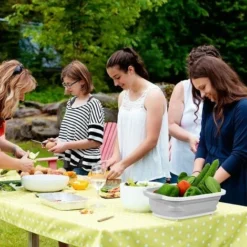 Planche à Découper Multifonctionnelle, Bassin De Vaisselle Pliant, Panier De Vidange De Fruits Et Légumes Pliable, Récipient D'eau Pour Cuisine, Salle De Bains, Bateau, Voyage, Pique-nique -Promos Gout Cuisine Boutique 97544312 3