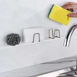 Pièces Adhésif éponge Support Séchage Rapide évier éponge Support étanche En Acier Inoxydable éponge Support Pour Accessoires De Cuisine