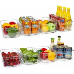 Bacs D'organisateur De Réfrigérateur - Bacs En Plastique Transparent Pour Réfrigérateur, Congélateur, Armoire De Cuisine, Organisation De Garde-manger, Organisateur De Réfrigérateur Sans BPA