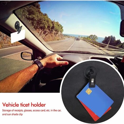 Porte-ticket De Pare-brise, Porte-ticket De Stationnement, Porte-notes, Fenêtre De Voiture, Pare-soleil, Lunettes, Clip, Pince à Carte Avec Ventouse 5 Porte-ticket De Pare-brise, Porte-ticket De Stationnement, Porte-notes, Fenêtre De Voiture, Pare-soleil, Lunettes, Clip, Pince à Carte Avec Ventouse – Image 5