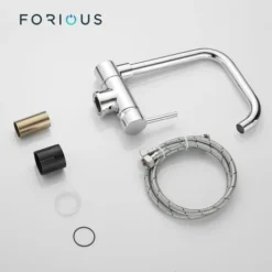 Robinet De Cuisine FORIOUS Rabattable Mitigeur D'évier Repliable Rotatif 360° Mitigeur En Acier Chromé Pour Évier Fenêtre -Promos Gout Cuisine Boutique 97958528 4