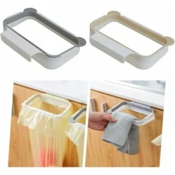 2 Pièces Support De Sac Poubelle, Support Pour Sac Poubelle De Cuisine, Support De Sac Poubelle Suspendu, Used To Put Garbage Bags In The Kitchen And Bathroom (Apricot, Gray)，Lilaris