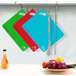 Planche à Découper, Ensemble De Planches à Découper Très épaisses En Plastique Flexible, Tapis Avec Symboles Alimentaires Et Poignées Pratiques (lot De 6) -Promos Gout Cuisine Boutique 98441680 4