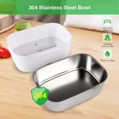 Boîte à Lunch électrique Voiture 12V 220V En Acier Inoxydable Sur Le Pouce Réchauffeur De Nourriture électrique 1.5L Récipient Pour Aliments Thermos Boîte De Support Chaude Avec Pot Et Cuillère Amovib -Promos Gout Cuisine Boutique 98442485 4