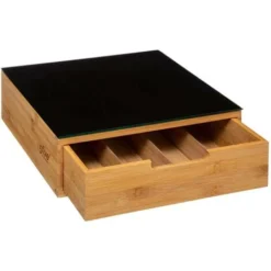 Porte-capsules 2 Tiroirs Bambou - 5 Five Simply Smart -Promos Gout Cuisine Boutique 98558246 4
