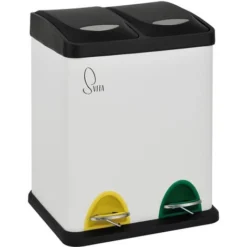 SVITA TC2X8 16 Litres Poubelle Poubelle De Tri 2x8L Blanc