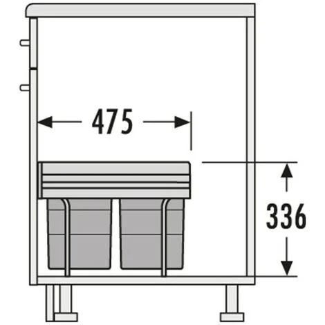 HAILO Poubelle De Cuisine Tri Sélectif 2 Bacs Encastrables 18 L - Raumspar 4 HAILO Poubelle De Cuisine Tri Sélectif 2 Bacs Encastrables 18 L - Raumspar – Image 4