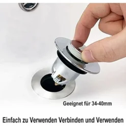 Bouchons D'évier (5 Pièces), Jeu De Vidage, Bonde D'évier, Valve Pop-up Anti-colmatage Avec Filtre Anti-colmatage Pour évier Ouverture 3,3 Cm. 8 Bouchons D'évier (5 Pièces), Jeu De Vidage, Bonde D'évier, Valve Pop-up Anti-colmatage Avec Filtre Anti-colmatage Pour évier Ouverture 3,3 Cm. -Promos Gout Cuisine Boutique 98872903 4