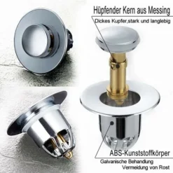 Bouchons D'évier (5 Pièces), Jeu De Vidage, Bonde D'évier, Valve Pop-up Anti-colmatage Avec Filtre Anti-colmatage Pour évier Ouverture 3,3 Cm. 9 Bouchons D'évier (5 Pièces), Jeu De Vidage, Bonde D'évier, Valve Pop-up Anti-colmatage Avec Filtre Anti-colmatage Pour évier Ouverture 3,3 Cm. -Promos Gout Cuisine Boutique 98872903 5