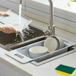 Panier De Passoire Extensible De Cuisine De Passoire Pliable, Passoire Réglable De Fruits Et De Légumes Au-dessus De L'évier Pour La Cuisine, Lot De 1 (Bleu) 6 Panier De Passoire Extensible De Cuisine De Passoire Pliable, Passoire Réglable De Fruits Et De Légumes Au-dessus De L'évier Pour La Cuisine, Lot De 1 (Bleu) -Promos Gout Cuisine Boutique 99809653 3