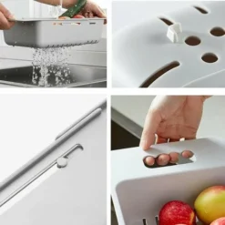 Panier De Passoire Extensible De Cuisine De Passoire Pliable, Passoire Réglable De Fruits Et De Légumes Au-dessus De L'évier Pour La Cuisine, Lot De 1 (Bleu) 7 Panier De Passoire Extensible De Cuisine De Passoire Pliable, Passoire Réglable De Fruits Et De Légumes Au-dessus De L'évier Pour La Cuisine, Lot De 1 (Bleu) -Promos Gout Cuisine Boutique 99809653 4