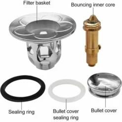 Pop Up Bouchon Lavabo,Bouchon De Lavabo Bouchon D'Évier Type Poussoir éviers De Cuisine Pour 30mm Trou De Vidange (Argent) (1) -Promos Gout Cuisine Boutique 99809749 3