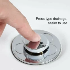 Pop Up Bouchon Lavabo,Bouchon De Lavabo Bouchon D'Évier Type Poussoir éviers De Cuisine Pour 30mm Trou De Vidange (Argent) (1) -Promos Gout Cuisine Boutique 99809749 4