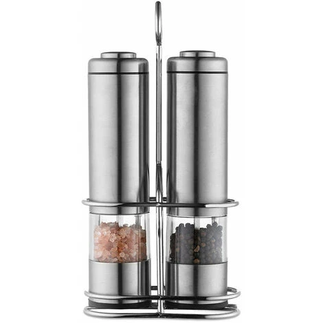 Moulin à Poivre Électrique - Ensemble Moulin Sel Et Poivre à Piles - Moulins (2) à Sel & Poivre En Acier Inoxydable De Kitchen - Grandes Salière & Poivrière Avec Socle - Automatique 1 Moulin à Poivre Électrique - Ensemble Moulin Sel Et Poivre à Piles - Moulins (2) à Sel & Poivre En Acier Inoxydable De Kitchen - Grandes Salière & Poivrière Avec Socle - Automatique